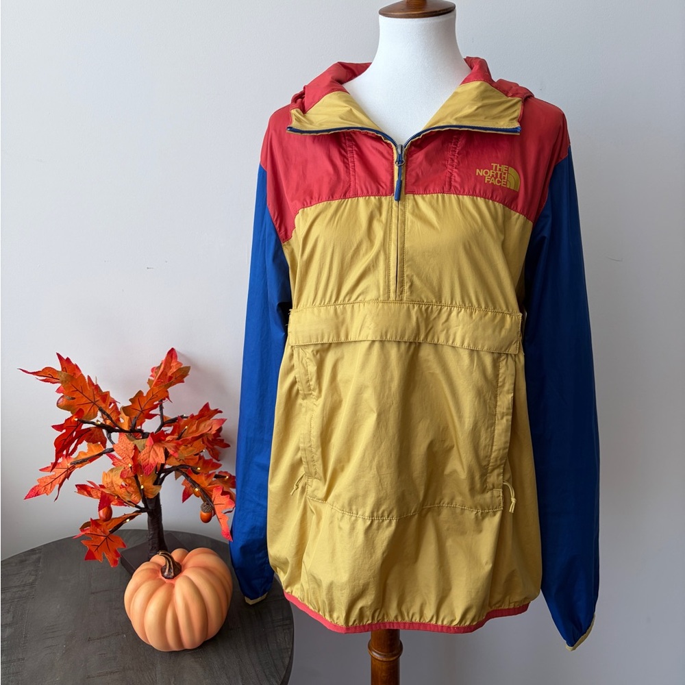 The North Face Mens Fanorak Overhead Jacket Hooded Packable Tricolor